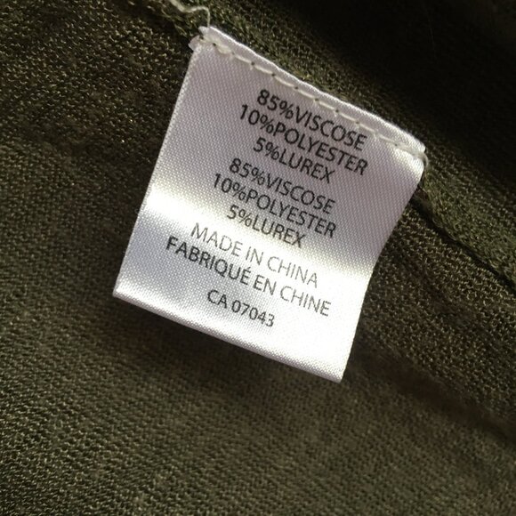 Aegean Olive Green Open Handkerchief Viscose Cardigan with Sheen - Picture 13 of 13